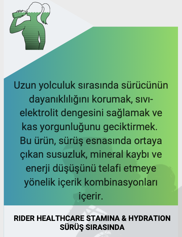 RIDER HEALTHCARE STAMINA & HYDRATION KLİNİK VERİLER / ÇALIŞMALAR