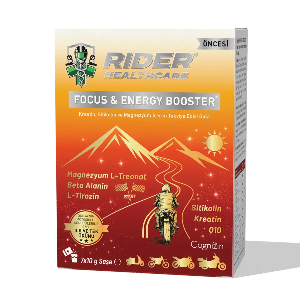 Rider Healthcare Pre-Ride Focus & Energy Booster: Sürüş Öncesi Performansınızı Zirveye Çıkarın