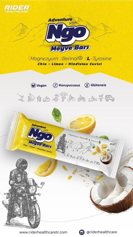 Rider Healthcare NGO Meyve Barı ( Chia - Limon - Hindistan Cevizi )