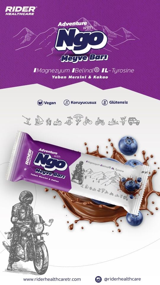 Rider Healthcare NGO Meyve Barı ( Yaban Mersini - Kakao )