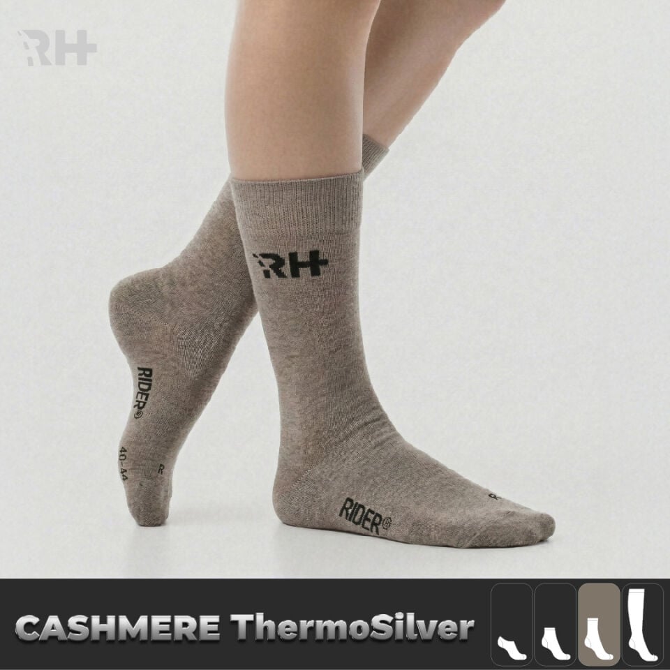 Thermo Silver + Kaşmir Soket Gümüş İplikli Çorap — Gri