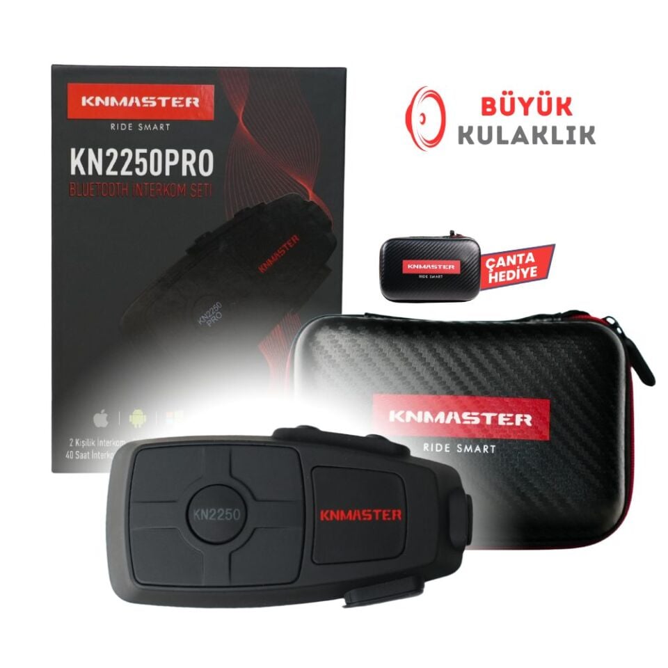 KNMASTER KN2250 PRO Motorcycle Helmet Bluetooth Intercom Headset Set