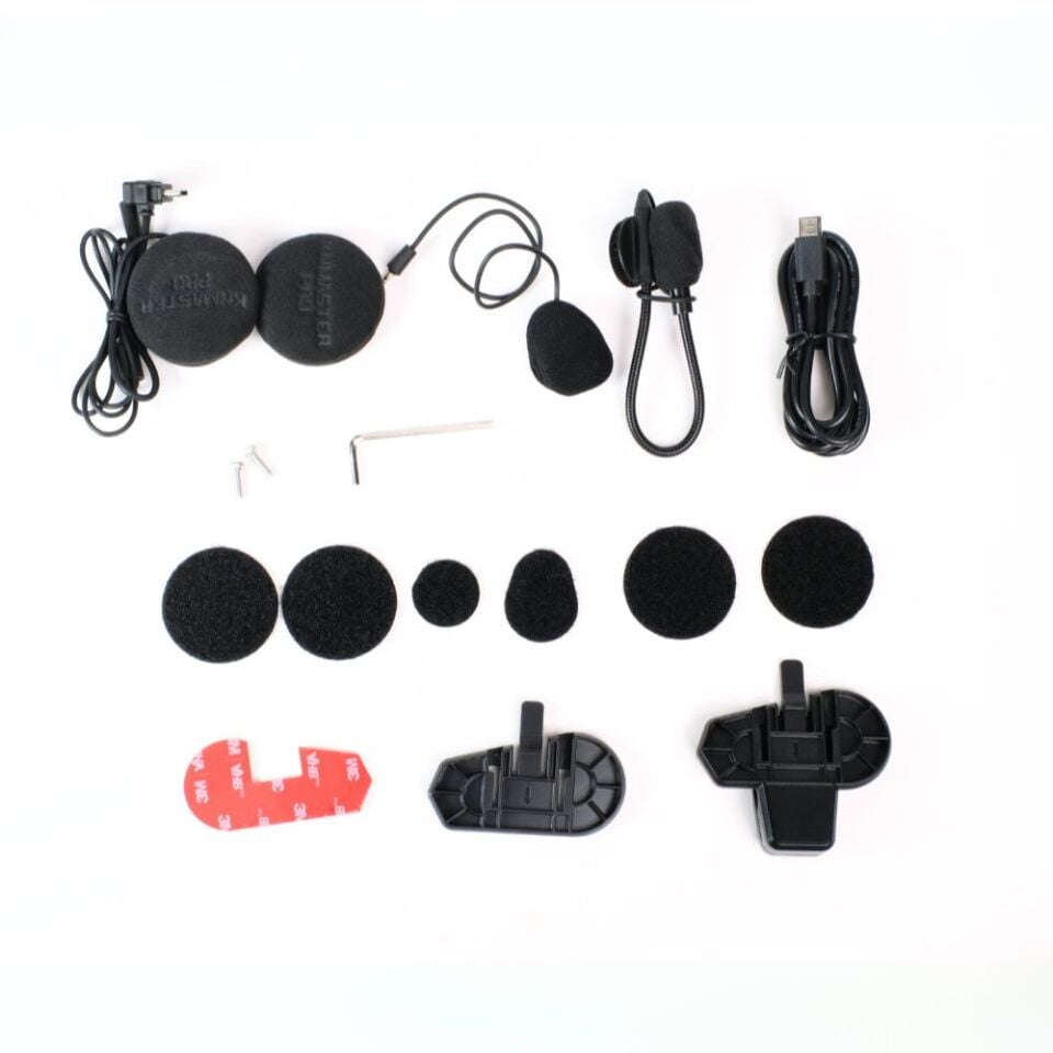 Knmaster KN2300PRO Motosiklet Kask İnterkom Bluetooth Intercom Kulaklık Seti SİYAH