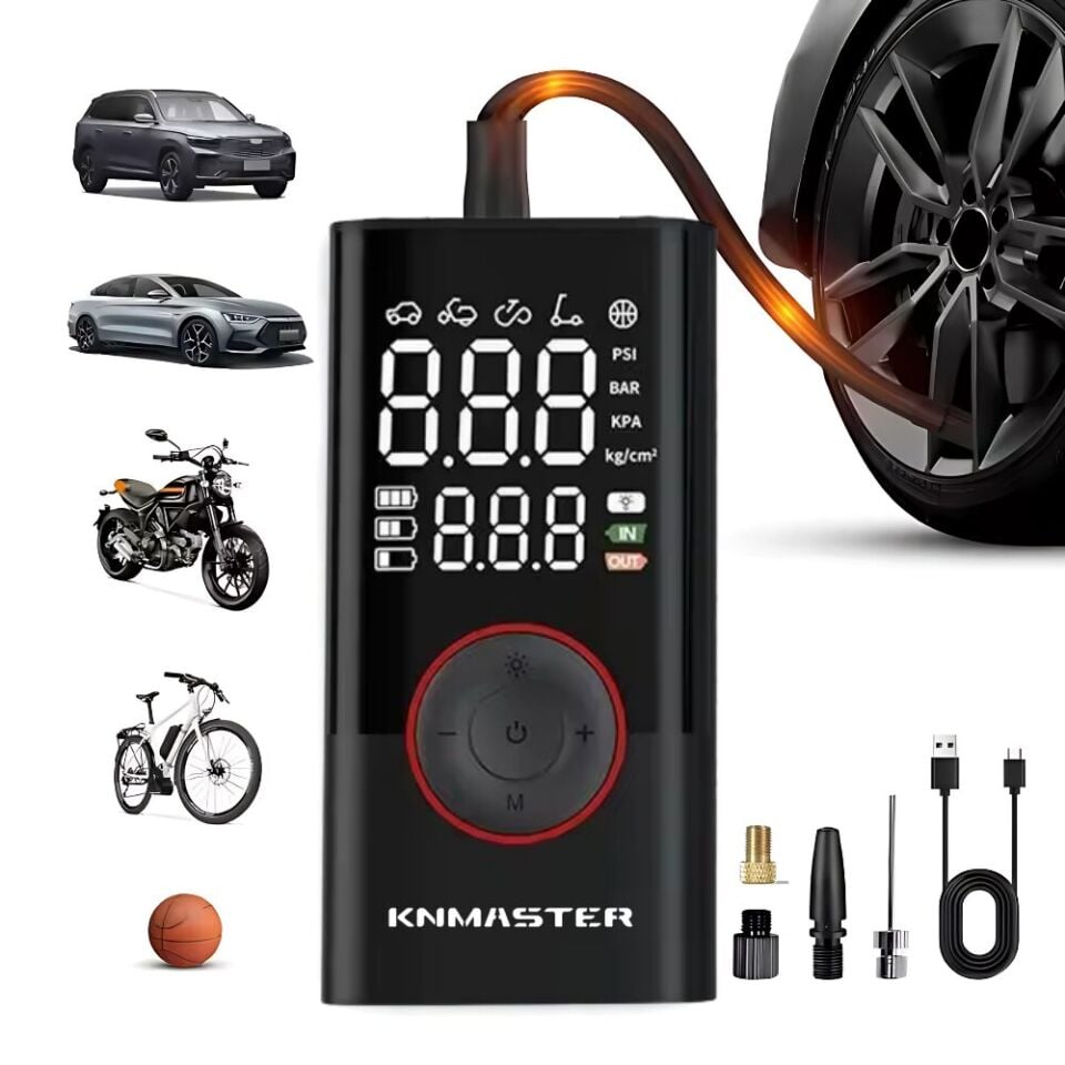 KNMASTER LP200 – 150 PSI Digital Display Rechargeable Air Pump
