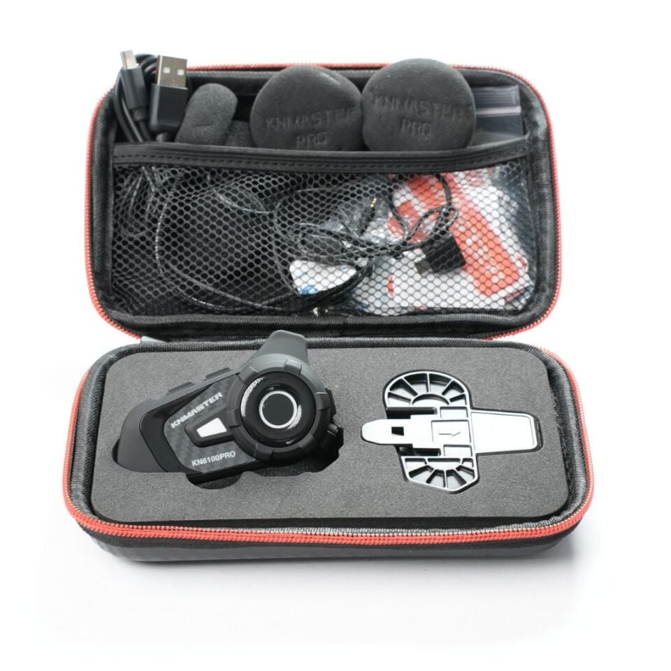 Knmaster KN6100 PRO Motosiklet Kask Bluetooth Intercom Kulaklık Seti-SİYAH