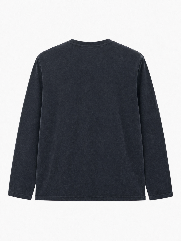 Tencel Okaliptus Lifli Premium Oversize Uzun Kollu T-Shirt - Antrasit